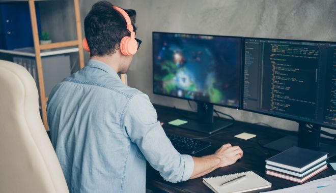 Independent game developers at work